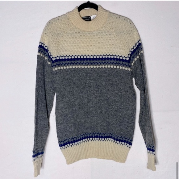 Vintage Norvyk Textured Knit Wool Crew Neck Sweater M - Picture 13 of 14